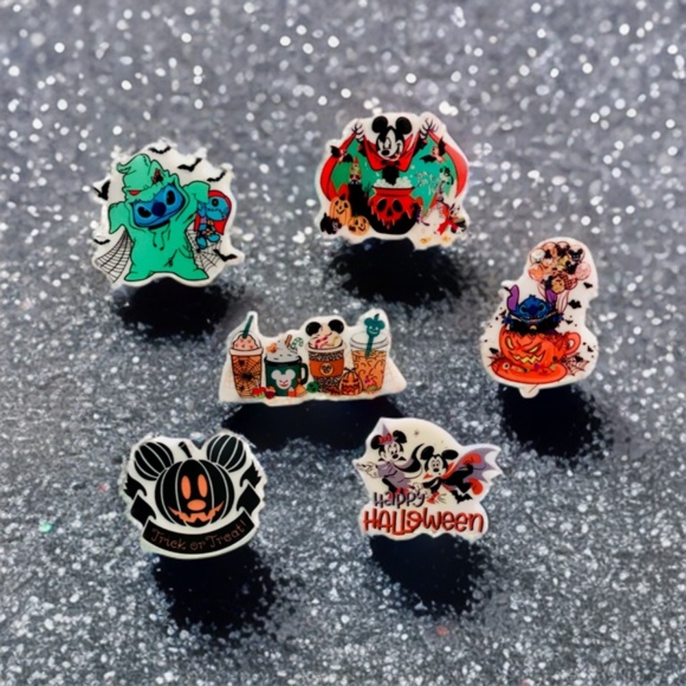 Disney Halloween Magnets Set Of 6, Mickey Minnie Stitch Spooky Oogie Boogie Cute